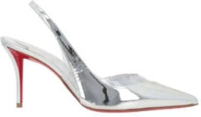 Christian Louboutin Zilver Gelamineerde Hak Sandalen Gray Dames