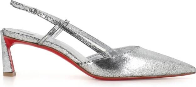 Christian Louboutin Zilver Metallic Leren Pumps Gray Dames