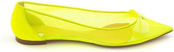 Christian Louboutin Zon Geel Mesh Flat Elegantie Yellow Dames