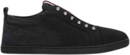 Christian Louboutin Zwarte Denim Sneakers Gemaakt in Italië Black Heren