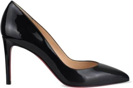 Christian Louboutin Zwarte Lakleren Pumps met Puntige Neus Black Dames