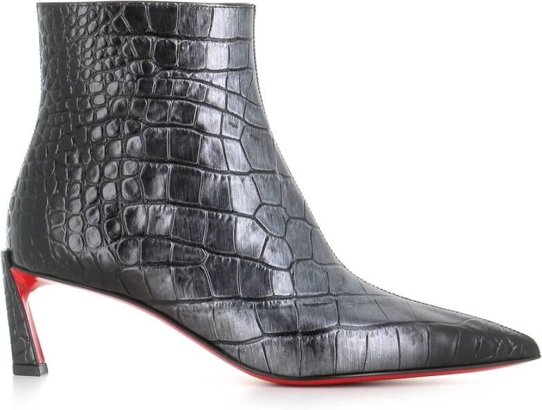 Christian Louboutin Zwarte leren enkellaarzen Black Dames