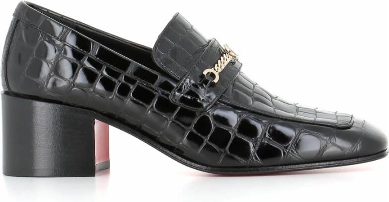 Christian Louboutin Zwarte Sandalen met Krokodillenprint Black Dames