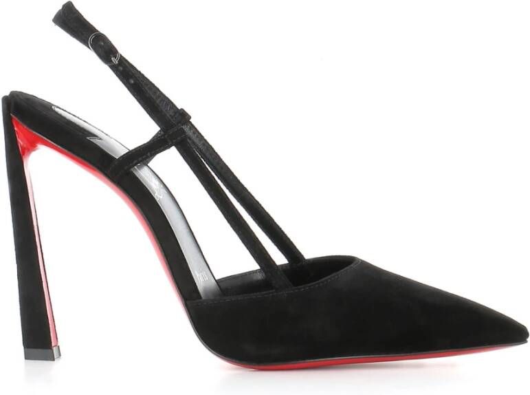 Christian Louboutin Zwarte Suède Hakken Pumps Black Dames