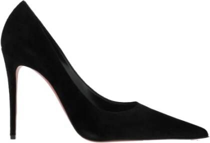 Christian Louboutin Zwarte Velvet Hakken Gemaakt in Italië Black Dames