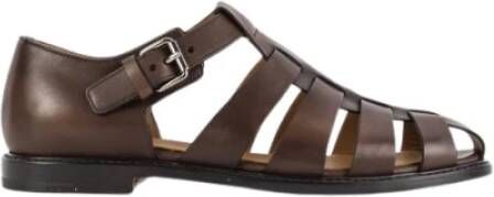 Church's Bruin leren visser sandalen met zilveren gesp Brown Heren