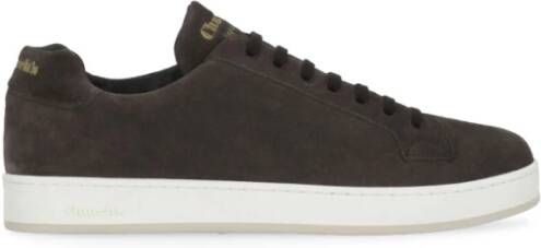 Church's Bruine Suède Leren Sneakers Ronde Neus Brown Heren