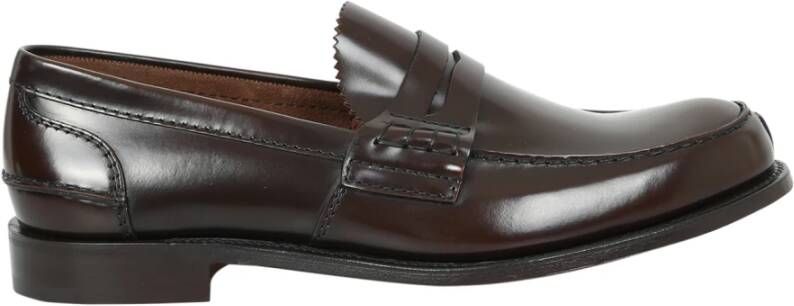 Church's Ebony Leren Loafers Ronde Neus Instapper Brown Heren