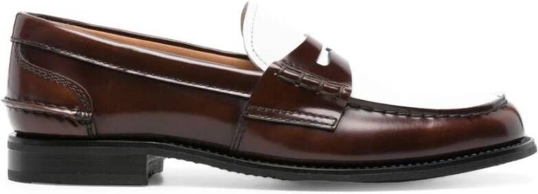 Church's Bruin Leren Loafers Elegante Stijl Brown Dames