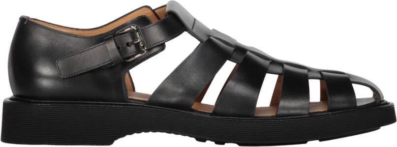 Church's Leren Sandalen met Ronde Neus Black Heren