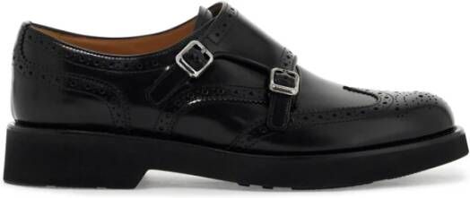 Church's Monk Strap Loafers met Brogue Punching Black Dames