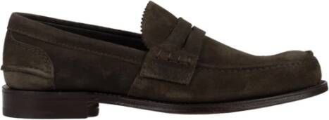 Church's Suede Penny Loafers met verhoogde stiksels Brown Heren