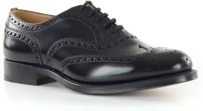 Church's Stijlvolle Oxford Stringata Full Brogue Zakelijke Schoenen Black Heren