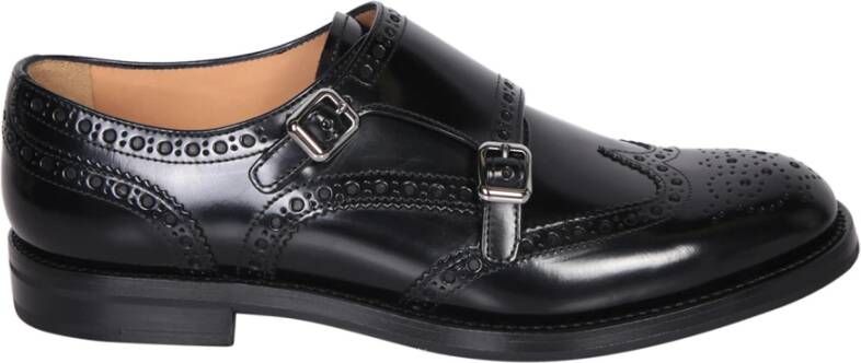 Church's Zwarte Ballerina Flats Elegant Brogue Design Black Dames