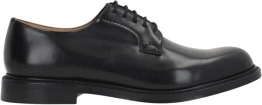 Church's Zwarte leren Derby platte schoenen Black Heren