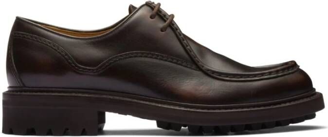 Church's Zwarte leren derby platte schoenen Brown Heren