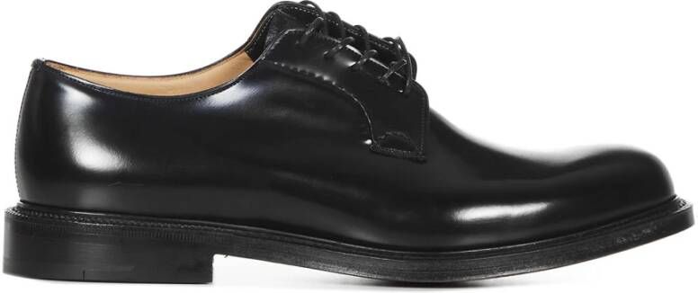 Church's Zwarte Leren Derby Schoenen Black Heren