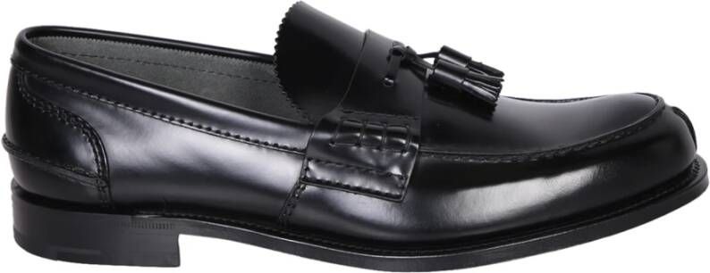 Church's Zwarte Leren Loafers Elegante Kwast Black Heren