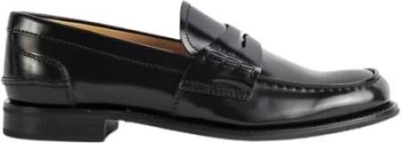 Church's Zwarte leren loafers handgemaakt in Italië Black Dames