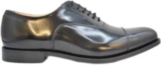 Church's Zwarte Leren Oxford Platte Schoenen Black Heren