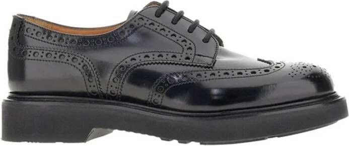 Church's Zwarte platte schoenen met rubberen zool Black Heren