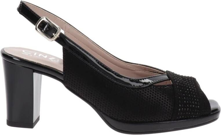 Cinzia Soft Elegante hakken in imitatieleer en stof Black Dames