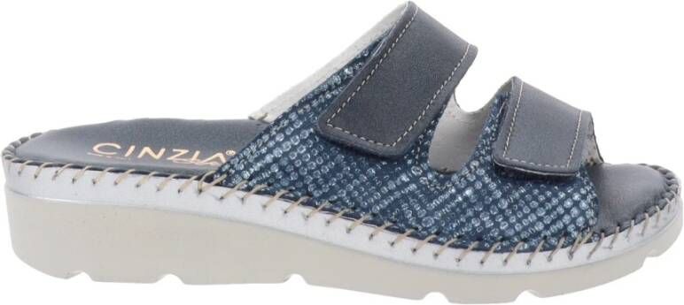 Cinzia Soft Flat Sandals Blauw Dames