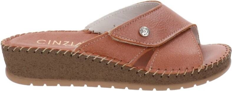 Cinzia Soft Leren Dames Slippers Comfortabel Ontwerp Brown Dames