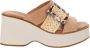 Cinzia Soft Leren Dames Sandalen Slip-On Sluiting Brown Dames - Thumbnail 1