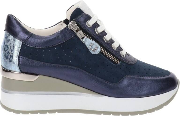 Cinzia Soft Leren Dames Sneakers Stijlvol Comfort Blue Dames