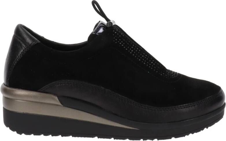 Cinzia Soft Leren Damesneakers Stijlvol Modern Black Dames