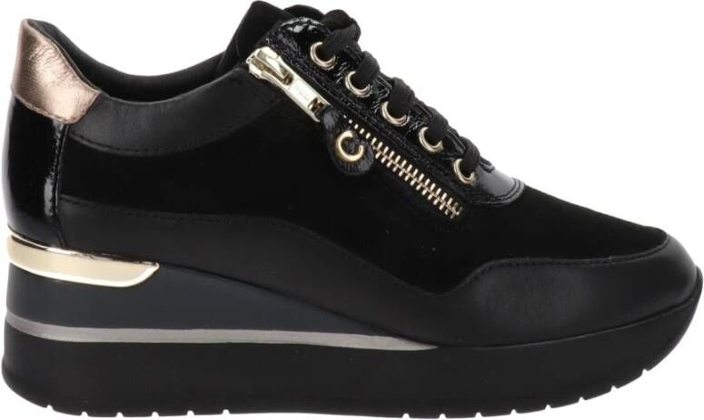 Cinzia Soft Leren Damessneakers Black Dames