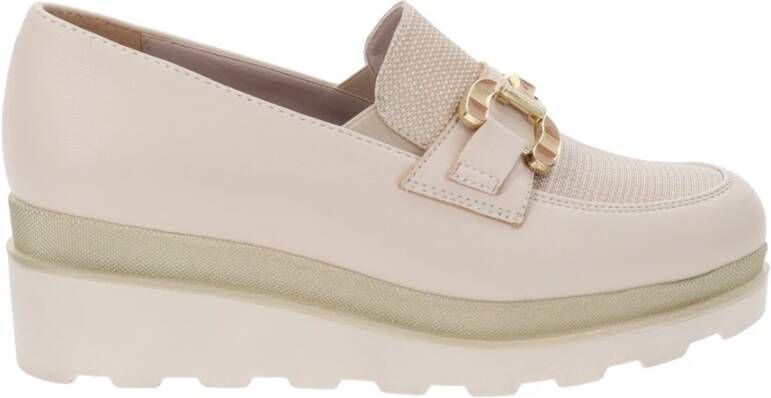 Cinzia Soft Leren en stoffen damesslippers Beige Dames