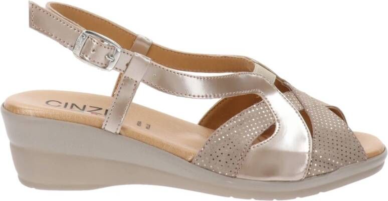 Cinzia Soft Leren Gesp Sandalen Beige Dames