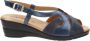 Cinzia Soft Leren Gesp Sandalen Blue Dames - Thumbnail 1