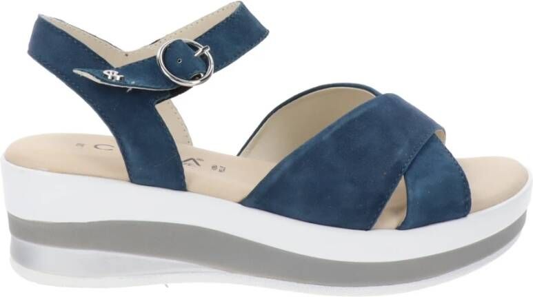 Cinzia Soft Leren Sandalen Elegant Comfortabele Stijl Blue Dames