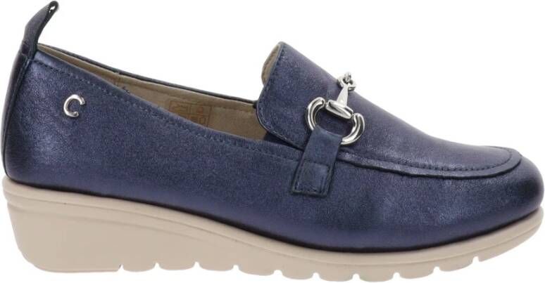 Cinzia Soft Leren Dames Mocassins Slip-On Stijl Blue Dames