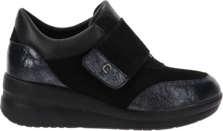 Cinzia Soft Leren Sneakers voor Vrouwen Black Dames