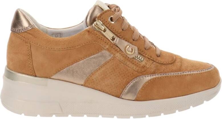 Cinzia Soft Leren Sneakers voor Vrouwen Brown Dames