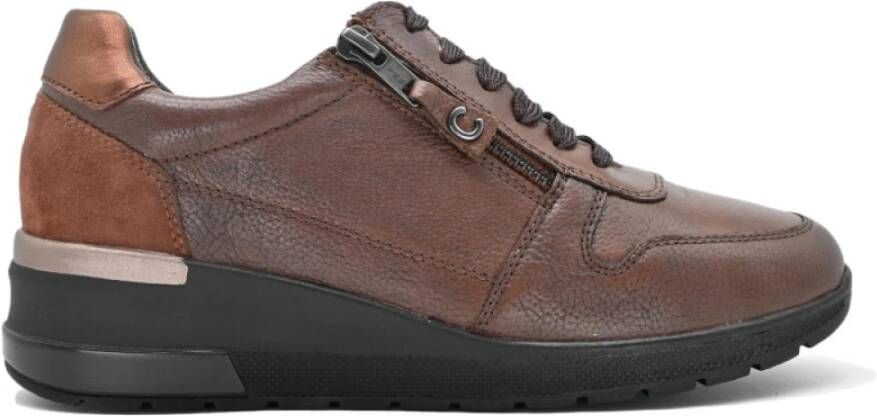 Cinzia Soft Sneakers Sella Stijl Brown Dames