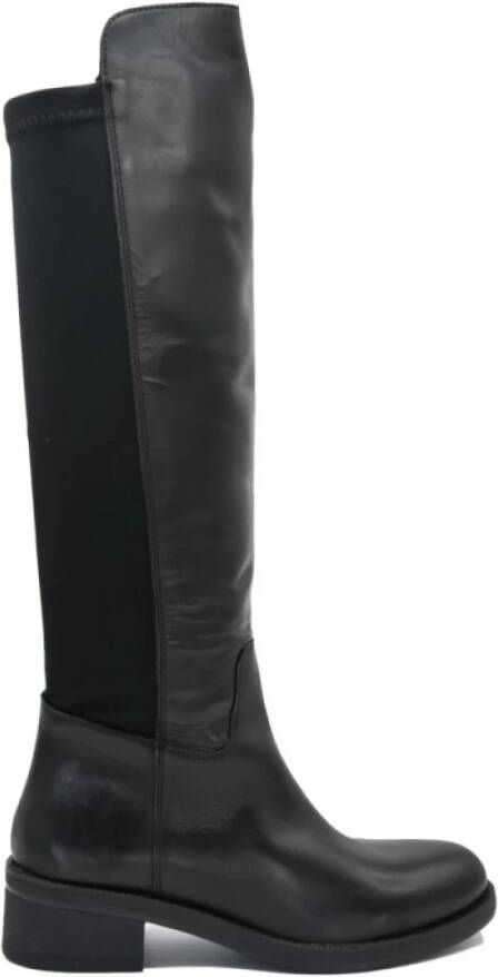 Cinzia Soft Zwarte Leren Laarzen Black Dames