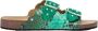 Claris Virot Python sandalen met gouden messing studs Green Dames - Thumbnail 1