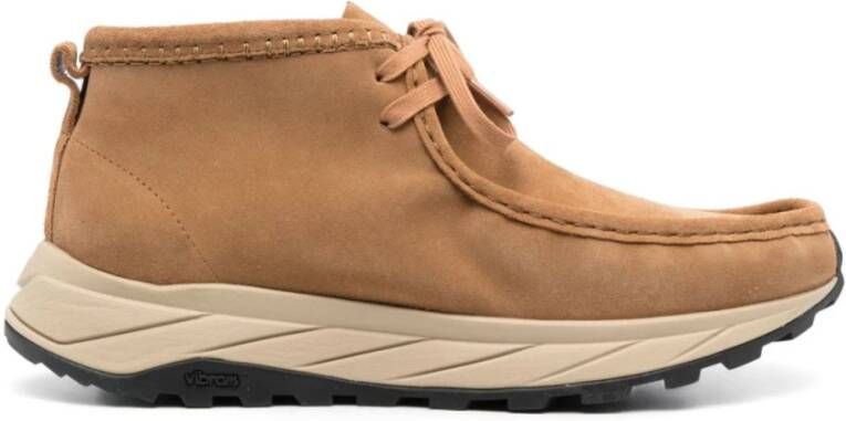 Clarks Beige Chunky-Sole Suède Veterschoenen Beige Heren