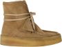 Clarks Beige Suède Hoge Laars met Nepbont Voering Beige Dames - Thumbnail 2