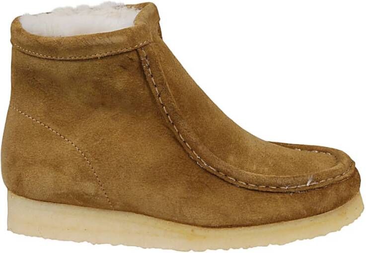 Clarks Beige Wallabee Hi Suède Leren Laarzen Beige Dames