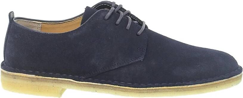 Clarks Blauwe Suède Veterschoenen voor Heren Blue Heren