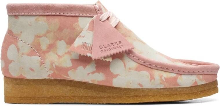 Clarks Roze Bloemen Wallabee Laarzen Bruin Dames