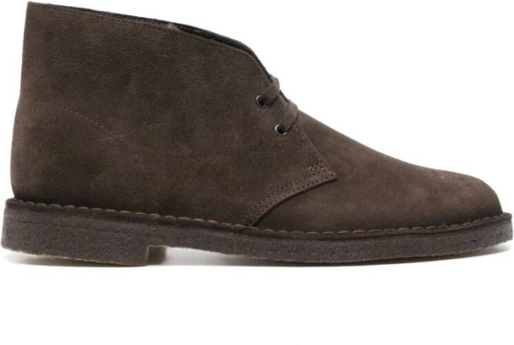 Clarks Bruine Suède Veterschoenen Brown Heren