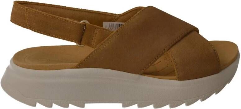 Clarks Camel Suède Dames Sandaal Dashlite Wish Brown Dames