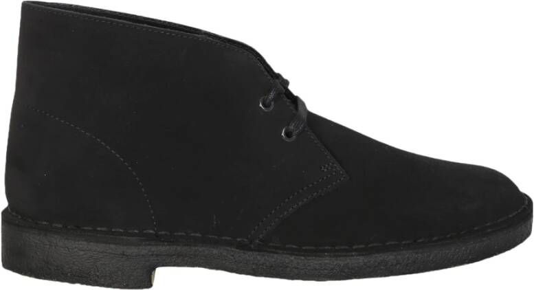 Clarks Desert Suède Enkellaarzen Zwart Heren